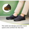 OrthoComfoot Men’s Orthopedic Slippers Walking Shoes with Arch Support: Slip On Loafers for Plantar Fasciitis, Casual Flat Feet Hook and Loop Mule Clogs for Foot and Heel Pain Relief(W3-black)