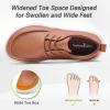 OrthoComfoot Men’s Orthopedic Wide Leather Dress Walking Shoes: Diabetic Plantar Fasciitis Arch Support Comfortable Sneakers, Business Work Adjustable Fit Orthotic Casual Heel Foot Pain Relief Oxfords(K2-brown)