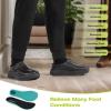 OrthoComfoot Men’s Orthopedic Wide Winter Slippers for Diabetic: Comfortable Arch Support Leather Dress Shoes for Plantar Fasciitis, Casual Orthotic Hammer Toes Walking Shoes for Foot and Heel Pain(K1-black)