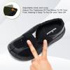 OrthoComfoot Men’s Orthopedic Wide Winter Slippers for Diabetic: Comfortable Arch Support Leather Dress Shoes for Plantar Fasciitis, Casual Orthotic Hammer Toes Walking Shoes for Foot and Heel Pain(K1-black)