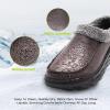 OrthoComfoot Men’s Orthopedic Wide Winter Slippers for Diabetic: Comfortable Arch Support Leather Dress Shoes for Plantar Fasciitis, Casual Warm Orthotic Walking Shoes for Foot and Heel Pain(K2-brown)