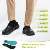 OrthoComfoot Men’s Orthopedic Wide Winter Slippers for Diabetic: Comfortable Arch Support Leather Dress Shoes for Plantar Fasciitis, Casual Warm Orthotic Walking Shoes for Foot and Heel Pain(K1-black)