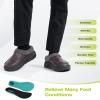 OrthoComfoot Men’s Orthopedic Wide Winter Slippers for Diabetic: Comfortable Arch Support Leather Dress Shoes for Plantar Fasciitis, Casual Warm Orthotic Walking Shoes for Foot and Heel Pain(K2-brown)