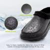 OrthoComfoot Men’s Orthopedic Wide Winter Slippers for Diabetic: Comfortable Arch Support Leather Dress Shoes for Plantar Fasciitis, Casual Warm Orthotic Walking Shoes for Foot and Heel Pain(K1-black)