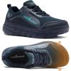 Men’s Orthopedic Diabetic Walking Shoes: Comfortable Wide Toe Box Arch Support Plantar Fasciitis Heel Spur Running Shoes, Orthotic Swollen Casual Soft Breathable Sneakers for Foot and Heel Pain Relief(K2-dark Blue)