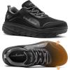 Men’s Orthopedic Diabetic Walking Shoes: Comfortable Wide Toe Box Arch Support Plantar Fasciitis Heel Spur Running Shoes, Orthotic Swollen Casual Soft Breathable Sneakers for Foot and Heel Pain Relief(K1-black)