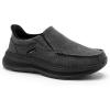 Men’s Orthopedic Slip On Loafers with Arch Support: Comfortable Plantar Fasciitis Orthotic Shoes for Plantar Fasciitis, Canvas Thick Sole Walking Shoes for Foot and Heel Pain Relief(W2-black-1)
