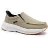 Men’s Orthopedic Slip On Loafers with Arch Support: Comfortable Plantar Fasciitis Orthotic Shoes for Plantar Fasciitis, Canvas Thick Sole Walking Shoes for Foot and Heel Pain Relief(W3-khaki-1)