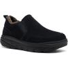 Men’s Orthopedic Wide Winter Slippers with Arch Support: Comfortable Diabetic Loafers for Plantar Fasciitis, Casual Warm Orthotic Walking Shoes for Foot and Heel(K1-black)