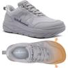 OrthoComfoot Men’s Orthopedic Diabetic Wide Toe Box Walking Shoes: Comfortable Arch Support Plantar Fasciitis Orthotics Heel Spur Shoes, Casual Bunions Running Sneakers for Foot and Heel Pain Relief(K2-gray)