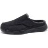 OrthoComfoot Men’s Orthopedic Slippers Walking Shoes with Arch Support: Slip On Loafers for Plantar Fasciitis, Casual Flat Feet Hook and Loop Mule Clogs for Foot and Heel Pain Relief(W1-black)