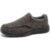OrthoComfoot Men’s Orthopedic Slippers Walking Shoes with Arch Support: Slip On Loafers for Plantar Fasciitis, Casual Flat Feet Hook and Loop Mule Clogs for Foot and Heel Pain Relief(W2-brown)