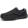 OrthoComfoot Men’s Orthopedic Slippers Walking Shoes with Arch Support: Slip On Loafers for Plantar Fasciitis, Casual Flat Feet Hook and Loop Mule Clogs for Foot and Heel Pain Relief(W3-black)