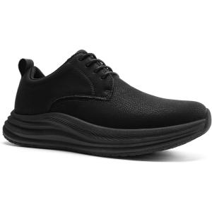 Men’s Orthopedic Wide Walking Dress Shoes – Arch Support Plantar Fasciitis Classic Formal Leather Oxford – Comfortable Casual Classic Flat Feet Orthotics Sneakers for Foot and Heel Pain Relief(Wk1-black)