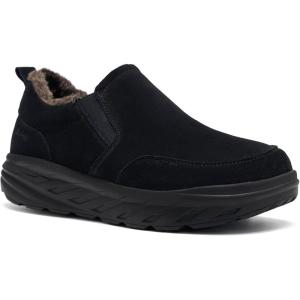 Men’s Orthopedic Wide Winter Slippers with Arch Support: Comfortable Diabetic Loafers for Plantar Fasciitis, Casual Warm Orthotic Walking Shoes for Foot and Heel(K1-black)