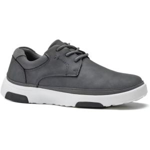 OrthoComfoot Men’s Orthopedic Leather Dress Walking Shoes: Comfortable Arch Support Fashion Sneakers for Plantar Fasciitis, Orthotic Causal Business Shoes for Heel Foot Pain Relief(W1-dark Gray)