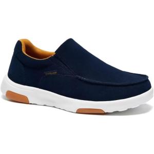 OrthoComfoot Men’s Orthopedic Slip On Loafers Walking Shoes with Arch Support: Suede Leather Dress Slip-Ons Loafers for Plantar Fasciitis, Comfortable Non-Slip Shoes for Foot and Heel Pain Relief(W2-denim)