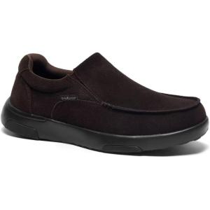 OrthoComfoot Men’s Orthopedic Slip On Loafers Walking Shoes with Arch Support: Suede Leather Dress Slip-Ons Loafers for Plantar Fasciitis, Comfortable Non-Slip Shoes for Foot and Heel Pain Relief(W3-coffee)