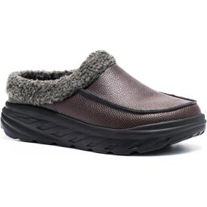 OrthoComfoot Men’s Orthopedic Wide Winter Slippers for Diabetic: Comfortable Arch Support Leather Dress Shoes for Plantar Fasciitis, Casual Warm Orthotic Walking Shoes for Foot and Heel Pain(K2-brown)