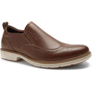 Orthopedic Business Leather Dress Shoes: Comfortable Arch Support Plantar Fasciitis Formal Tuxedo Oxford for Mens, Casual Modern Classic Wingtip Slip On Loafers for Foot and Heel Pain Relief(W2-dark Brown)