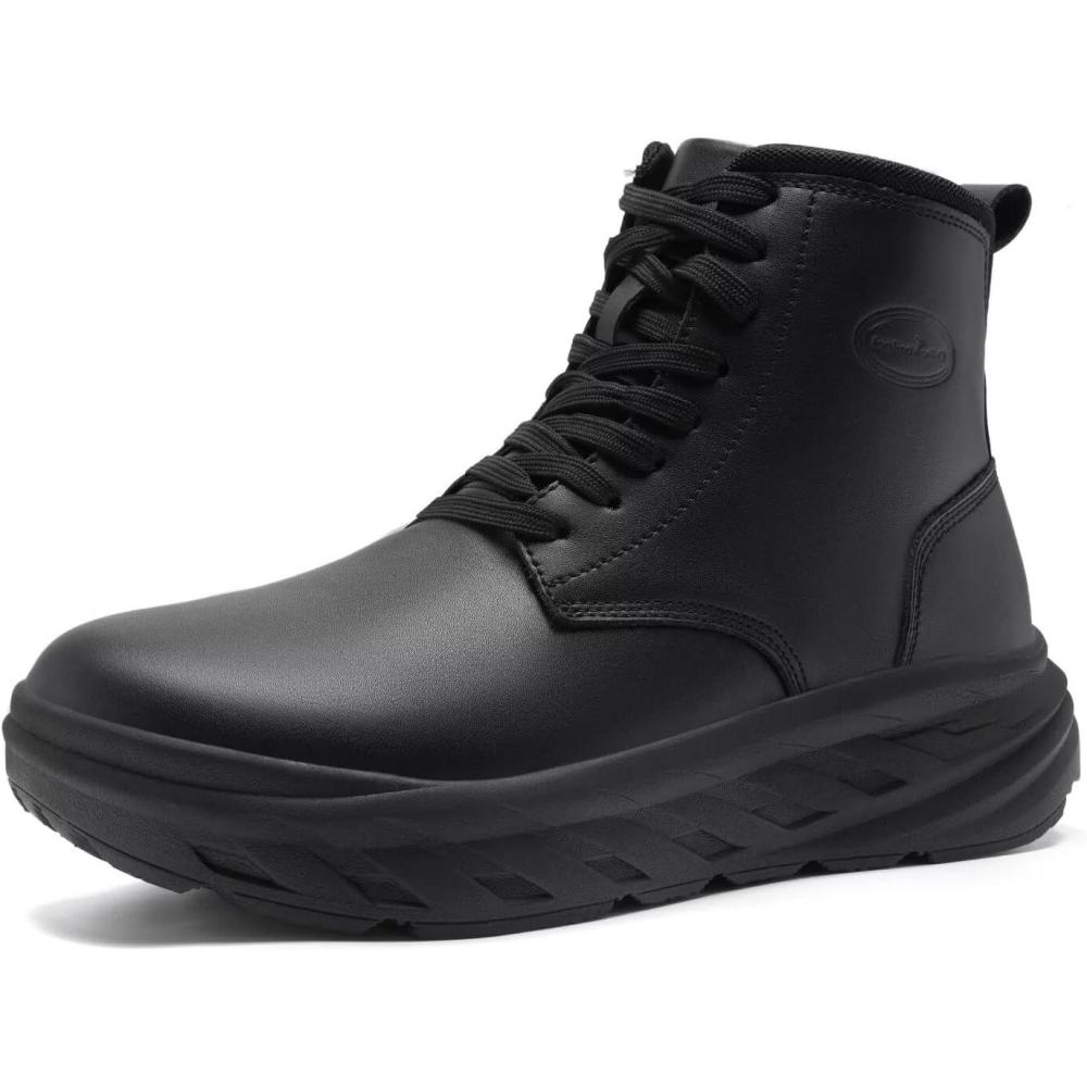 imageWomens Orthopedic Diabetic Winter Boots Wide Toe Box Comfortable Arch Support Plantar Fasciitis Walking Leather Oxfords Shoes Casual Warm Snow Mid Ankle Boots for Neuropathy and Heel Pain ReliefK1black