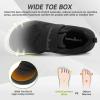 Men’s Orthopedic Diabetic Walking Shoes: Wide Toe Box Comfortable Arch Support Plantar Fasciitis Slip On Shoes, Swollen Feet Casual Adjustable Loafers for Foot and Heel Pain Relief(K1-black)