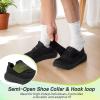 Men’s Orthopedic Diabetic Walking Shoes: Wide Toe Box Comfortable Arch Support Plantar Fasciitis Slip On Shoes, Swollen Feet Casual Adjustable Loafers for Foot and Heel Pain Relief(K1-black)