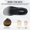 Men’s Orthopedic Diabetic Wide Running Shoes: Comfortable Arch Support Plantar Fasciitis Sports Shoes for Easy On/Off, High Arch Orthotic Swollen Tennis Fashion Sneakers for Foot and Heel Pain Relief(K1-black)