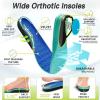 Men’s Orthopedic Diabetic Wide Running Shoes: Comfortable Arch Support Plantar Fasciitis Sports Shoes for Easy On/Off, High Arch Orthotic Swollen Tennis Fashion Sneakers for Foot and Heel Pain Relief(K2-dark Blue)