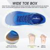 Men’s Orthopedic Diabetic Wide Running Shoes: Comfortable Arch Support Plantar Fasciitis Sports Shoes for Easy On/Off, High Arch Orthotic Swollen Tennis Fashion Sneakers for Foot and Heel Pain Relief(K2-dark Blue)
