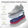 Men’s Orthopedic Diabetic Wide Running Shoes: Comfortable Arch Support Plantar Fasciitis Sports Sneakers, Casual Swollen Orthotic Work Tennis Walking Shoes for Ankle and Heel Pain Relief(K2-gray)