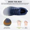 Men’s Orthopedic Diabetic Wide Walking Shoes: Wide Toe Box Comfortable Arch Support Plantar Fasciitis Running Sports Sneakers, Casual Flat Feet Swollen Feet Shoes for Foot and Heel Pain Relief(K2-dark Blue)