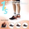 Men’s Orthopedic Road Running Shoes: Comfortable Casual Arch Supports Plantar Fasciitis Orthotic Slip On/Off Sport Sneakers, Flat Feet High Arch Tennis Work Walking Shoes for Foot Heel and Pain Relief(W2-orange Black)