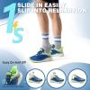 Men’s Orthopedic Road Running Shoes: Comfortable Casual Arch Supports Plantar Fasciitis Orthotic Slip On/Off Sport Sneakers, Flat Feet High Arch Tennis Work Walking Shoes for Foot Heel and Pain Relief(W3-dark Blue)