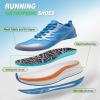 Men’s Orthopedic Road Running Shoes: Comfortable Casual Arch Supports Plantar Fasciitis Orthotic Sports Athletic Sneakers, Flat Feet High Arch Tennis Work Walking Shoes for Foot Heel and Pain Relief(W2-blue)