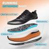 Men’s Orthopedic Road Running Shoes: Comfortable Casual Arch Supports Plantar Fasciitis Orthotic Sports Athletic Sneakers, Flat Feet High Arch Tennis Work Walking Shoes for Foot Heel and Pain Relief(W1-black)