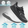 Men’s Orthopedic Road Running Shoes: Comfortable Casual Plantar Fasciitis Arch Support Athletic Sports Sneakers, Orthotic High Arch Cushion Tennis Gym Work Walking Shoes for Foot Heel Pain Relief(W1-black)