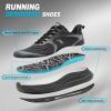 Men’s Orthopedic Road Running Shoes: Comfortable Casual Plantar Fasciitis Arch Support Athletic Sports Sneakers, Orthotic High Arch Cushion Tennis Gym Work Walking Shoes for Foot Heel Pain Relief(W1-black)