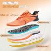 Men’s Orthopedic Road Running Shoes: Comfortable Casual Plantar Fasciitis Arch Support Athletic Sports Sneakers, Orthotic High Arch Cushion Tennis Gym Work Walking Shoes for Foot Heel Pain Relief(W2-orange)