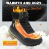 Men’s Orthopedic Wide Snow Boots: Comfortable Winter Diabetic Plantar Fasciitis Arch Support Warm Insulated Mid Ankle Boots, Orthotic Casual Waterproof Walking Hiking Shoes for Foot Heel Pain Relief(K1-green)