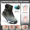 Men’s Orthopedic Wide Snow Boots: Comfortable Winter Diabetic Plantar Fasciitis Arch Support Warm Insulated Mid Ankle Boots, Orthotic Casual Waterproof Walking Hiking Shoes for Foot Heel Pain Relief(K1-green)