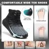 Men’s Orthopedic Wide Waterproof Hiking Boots: Comfortable Plantar Fasciitis Work Walking Running Trekking Shoes, Orthotic Non Slip Adventures Mid Ankle Support Trail Sneakers for Foot Pain Relief(K1-black)