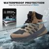 Men’s Orthopedic Wide Waterproof Hiking Boots: Comfortable Plantar Fasciitis Work Walking Running Trekking Shoes, Orthotic Non Slip Adventures Mid Ankle Support Trail Sneakers for Foot Pain Relief(K2-khaki)