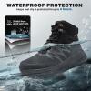Men’s Orthopedic Wide Waterproof Hiking Boots: Comfortable Plantar Fasciitis Work Walking Running Trekking Shoes, Orthotic Non Slip Adventures Mid Ankle Support Trail Sneakers for Foot Pain Relief(K1-black)