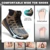 Men’s Orthopedic Wide Waterproof Hiking Boots: Comfortable Plantar Fasciitis Work Walking Running Trekking Shoes, Orthotic Non Slip Adventures Mid Ankle Support Trail Sneakers for Foot Pain Relief(K2-khaki)
