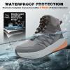 Men’s Orthopedic Wide Waterproof Hiking Boots: Comfortable Plantar Fasciitis Work Walking Running Trekking Shoes, Orthotic Non Slip Flat Feet Mid Ankle Support Trail Sneakers for Foot Pain Relief(K1-grey)