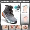 Men’s Orthopedic Wide Waterproof Hiking Boots: Comfortable Plantar Fasciitis Work Walking Running Trekking Shoes, Orthotic Non Slip Flat Feet Mid Ankle Support Trail Sneakers for Foot Pain Relief(K1-grey)