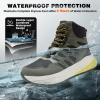 Men’s Orthopedic Wide Waterproof Hiking Boots: Comfortable Plantar Fasciitis Work Walking Running Trekking Shoes, Orthotic Non Slip Flat Feet Mid Ankle Support Trail Sneakers for Foot Pain Relief(K2-green)