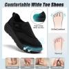 OrthoComfoot Men’s Orthopedic Diabetic Wide Walking Shoes: Comfortable Arch Support Plantar Fasciitis Orthotics Slip On Loafers, Hammer Toes Casual Hook and Loop Shoes for Foot and Heel Pain Relief(K1-black)