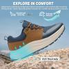 OrthoComfoot Men’s Orthopedic Wide Toe Plantar Fasciitis Shoes: Comfortable High Arch Support Trail Running Shoes for Walking & Hiking, Orthotic Tennis Sneakers Relief Flat Feet, Feet Pain(W2-blue Brown)